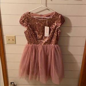 Sequin dusty pink short formal dress